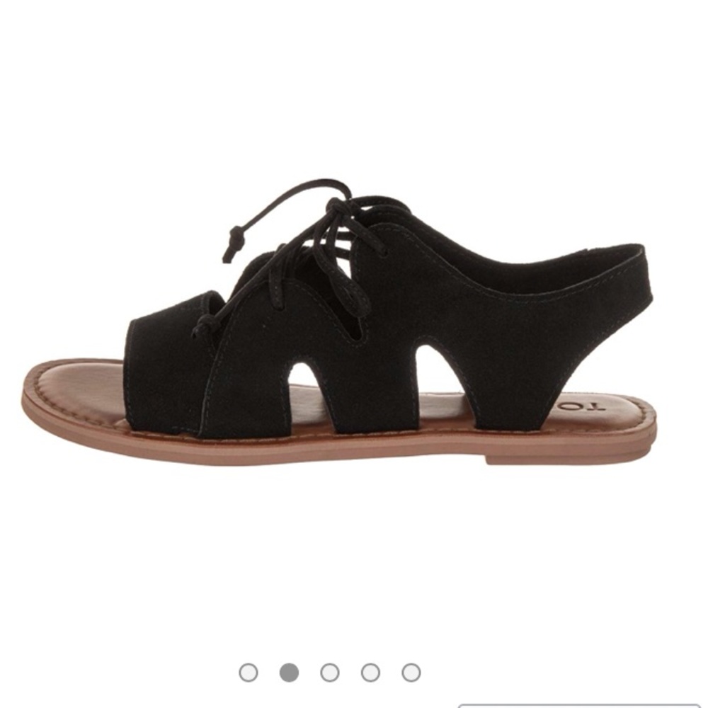 TOMS Calipso Black Suede Sandal (Size 11)